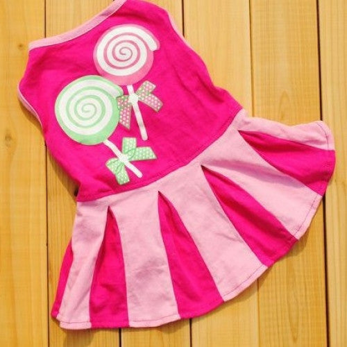 Puppy Dog Cat Skirt Candy Color Stripe Dress Clothes - Pet Dogs Cats Skirt Stripe Clothes Apparel